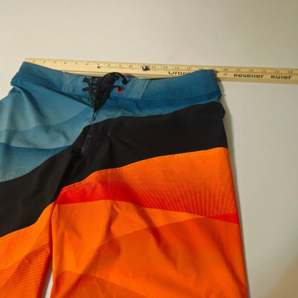 Billabong Board Shorts Mens 32 Orange Blue‎ Platinum X Performance Trunks